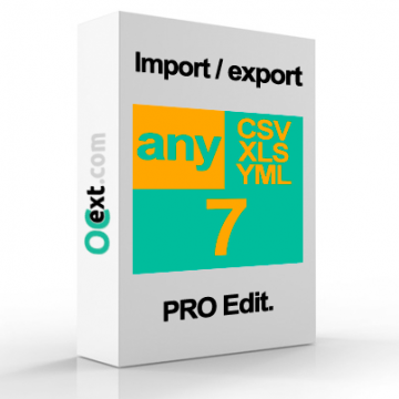anyCSV/XLS/YML PRO Edition для импорта CSV, DSV, XLS, XLSX, YML файлов в OpenCart 2, 3